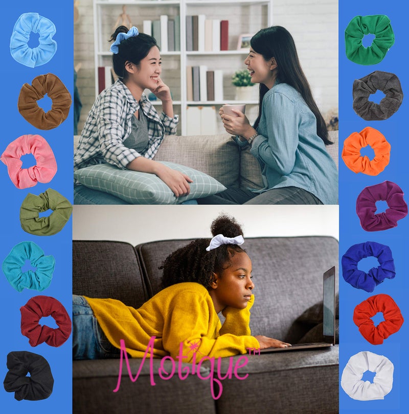 Motique Accessories Set of 2 Large Solid Scrunchies - Red - Image 3